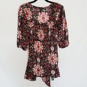 Bay Studio Quarter Sleeve Elastic Floral Top
